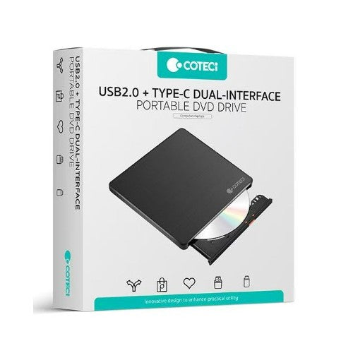 COTEETCI USB 2.0 AND TYPE-C DUAL INTERFACE MOBILE DVD BURNING OPTICAL DRIVE (OF-006) COTEETCI USB 2.0 AND TYPE-C DUAL INTERFACE MOBILE DVD BURNING OPTICAL DRIVE (OF-006)